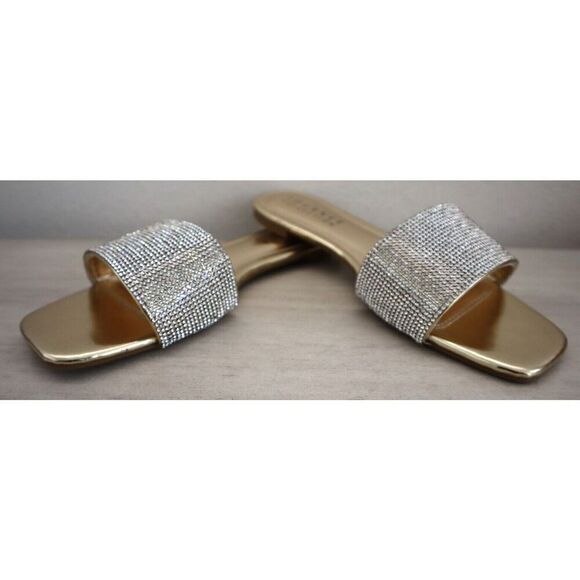 Journee Collection 007226 Women's Sz 7 Gold Embellished Grayce Slide Sandals - Picture 12 of 13